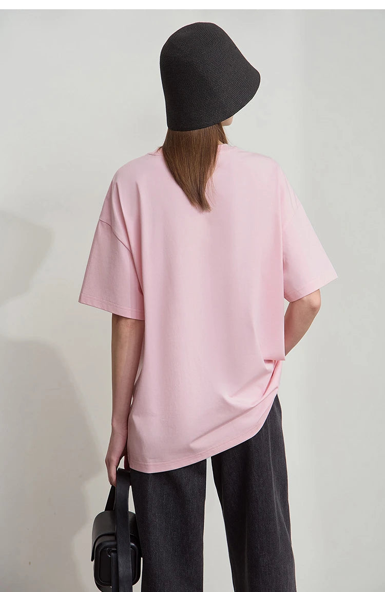 Damen Sommer T-Shirt mit lockerer Passform und buntem Farbverlauf