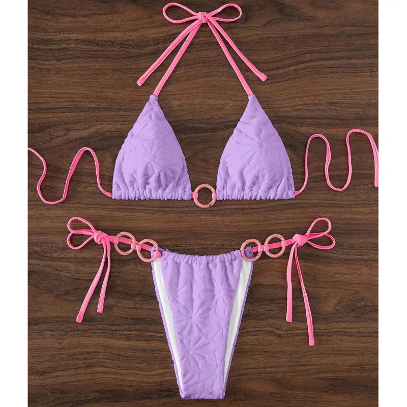 Dreiteiliges Damen-Bikini-Set im brasilianischen Stil – ideal für Strand und Pool