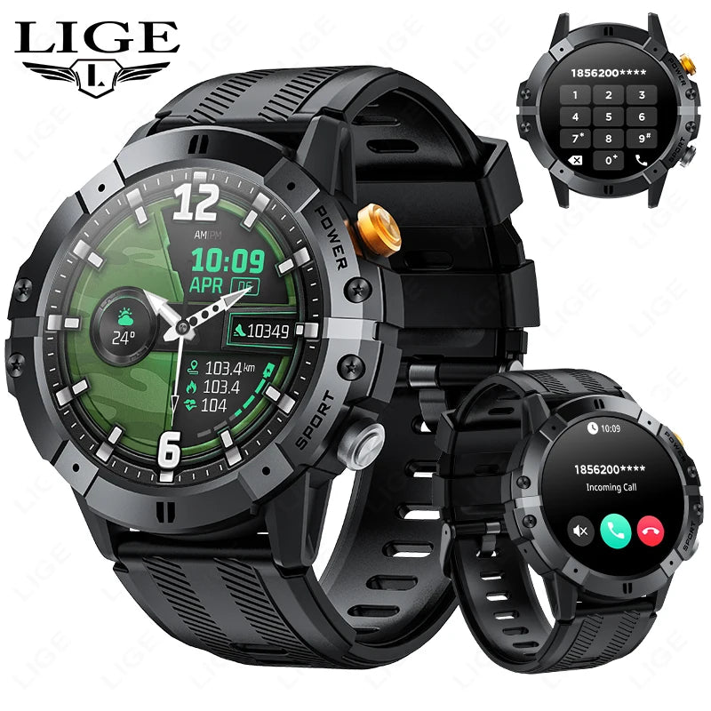 Herren Smartwatch mit 1,52 Zoll Display und wasserdichter Sportuhr-Funktion