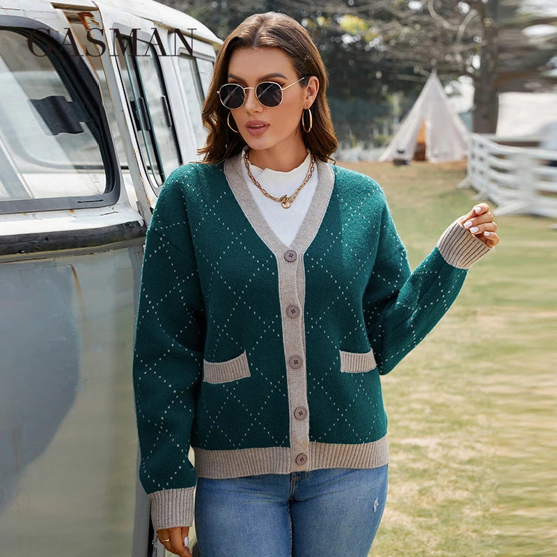 Lange Damen-Daunenjacke mit großen Taschen und Kontrastdesign – modischer, warmer Steppmantel für die Straße
