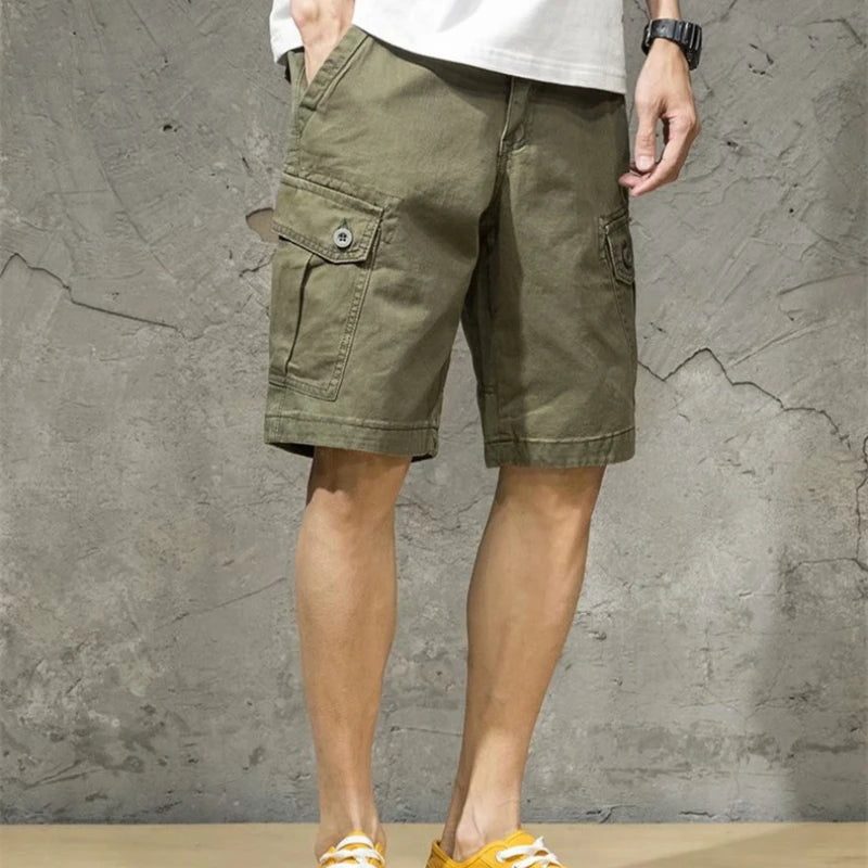 Leichte Herren-Sommershorts aus atmungsaktivem Leinen für Outdoor-Aktivitäten