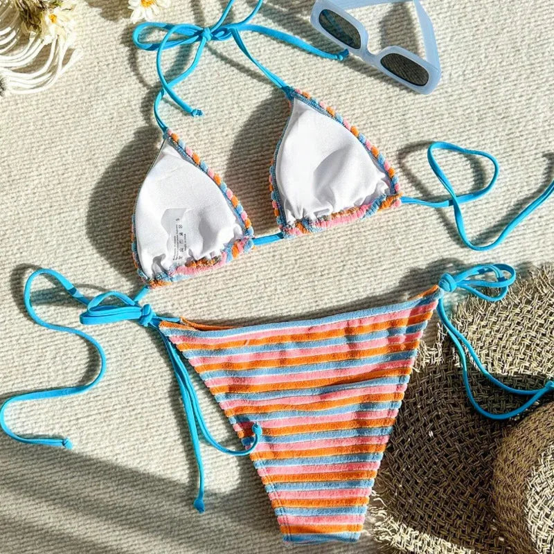 Floraler Push-Up-Bikini im brasilianischen Stil für Damen – ideal für Strand und Pool