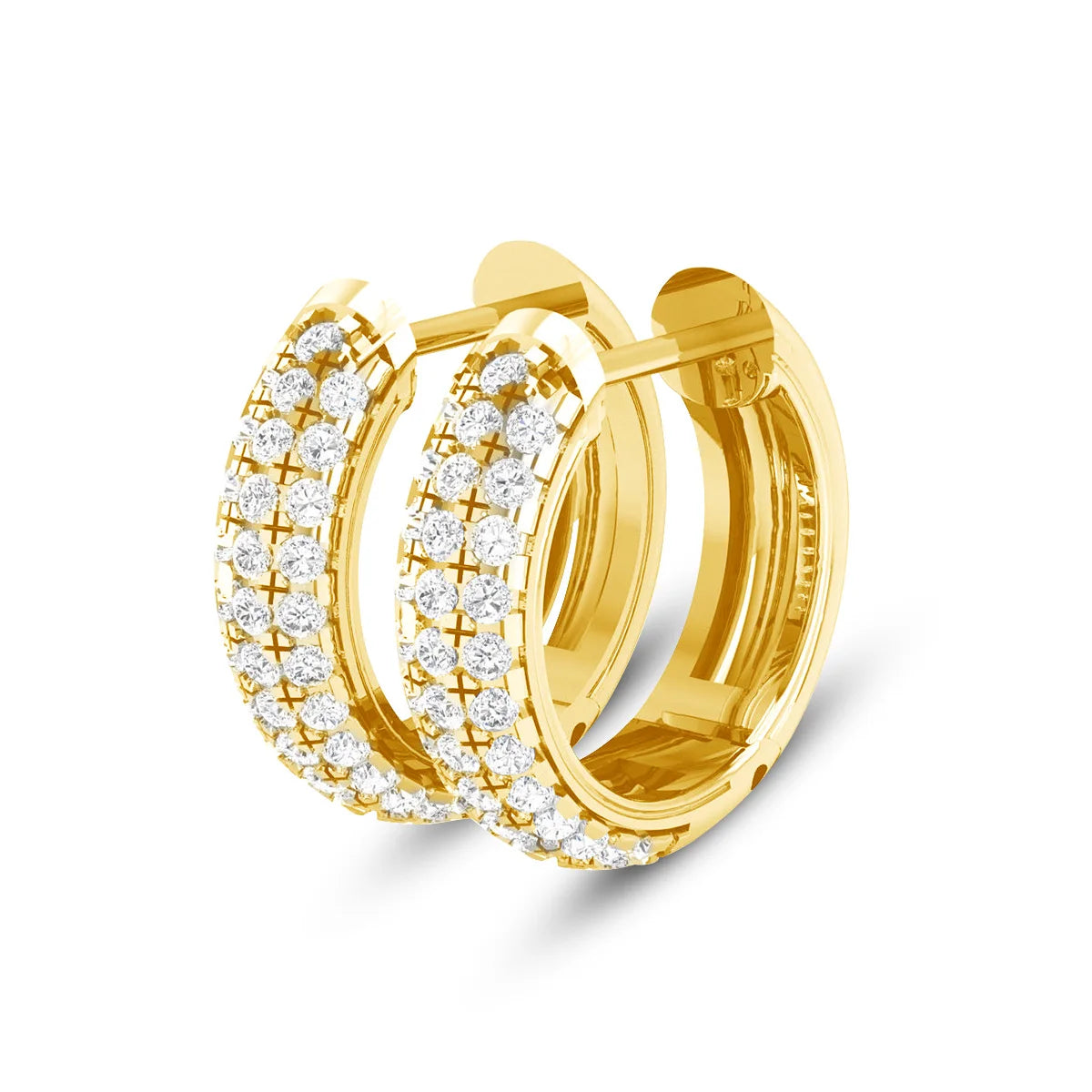 Damen-Hoop-Ohrringe Moissanit in 925 Sterling Silber Feiner Schmuck für Hochzeit und Alltag