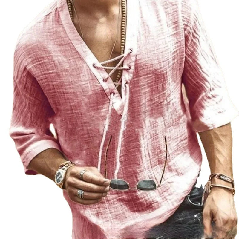 Leichte Herren-Jeans in Sommerfarben mit Ripped-Design – Stretch-Slim-Straight für lässigen Look im koreanischen Stil