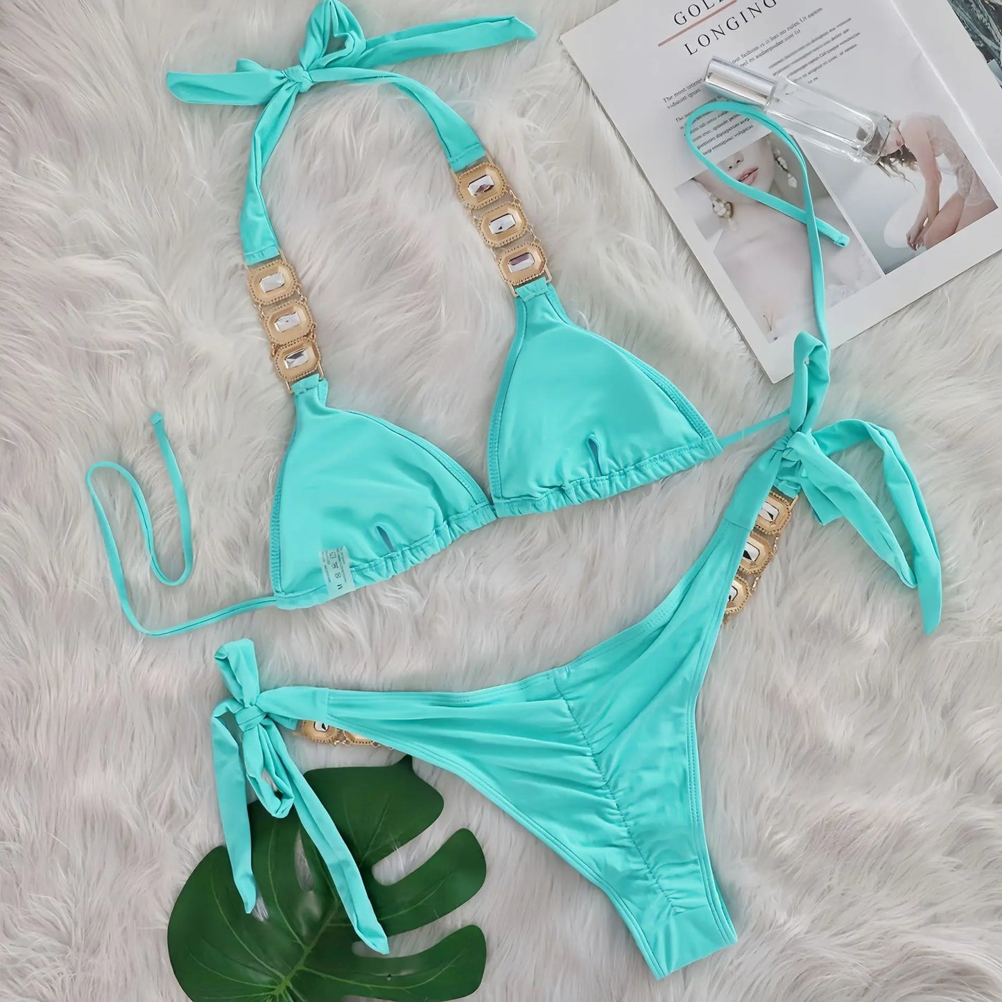 Brauner Push-Up-Bikini im brasilianischen Stil für Damen – ideal für Strand und Pool