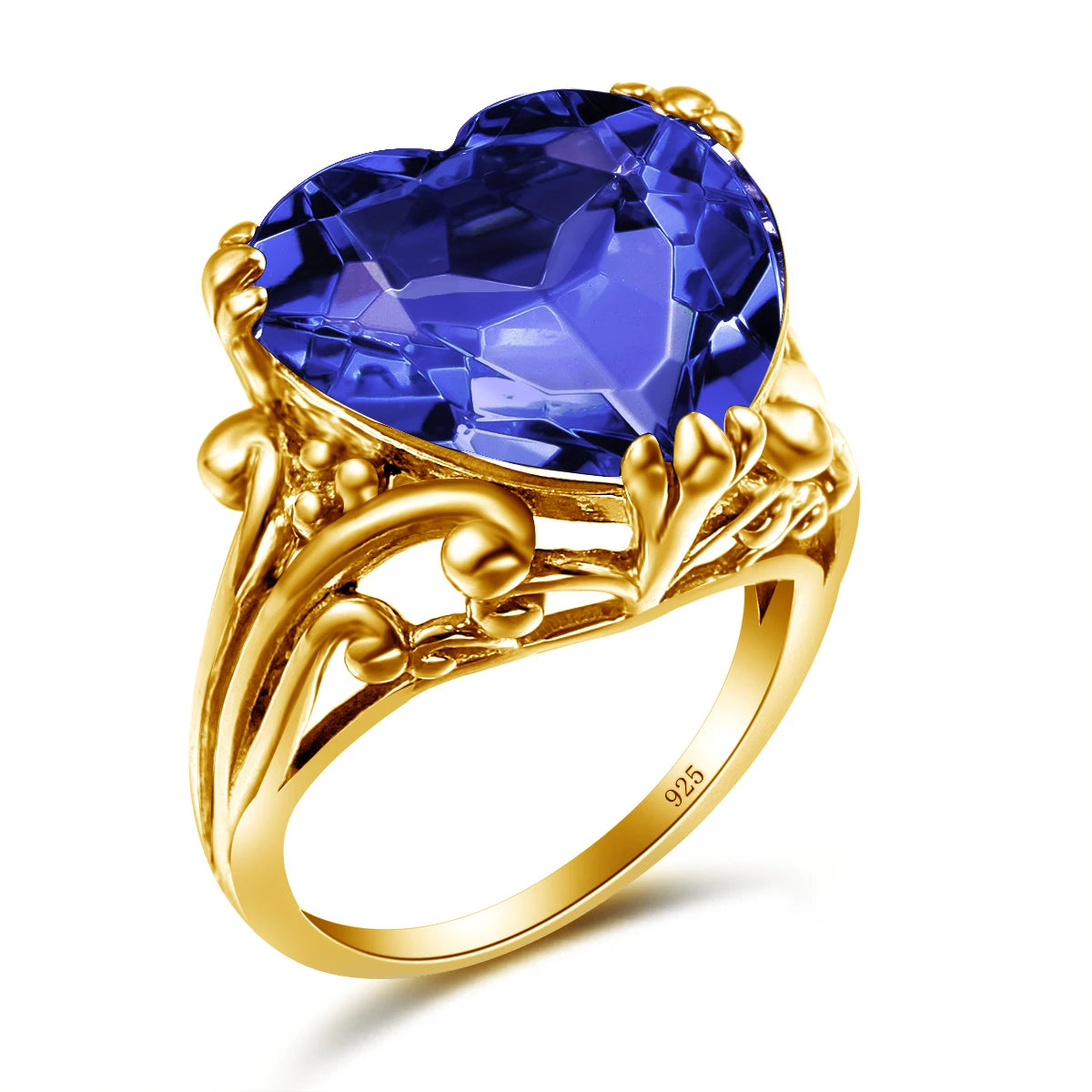 Damen-Ring aus 925-Silber mit Herzform und Mystic-Topas Regenbogenfarben für Alltag und festliche Anlässe