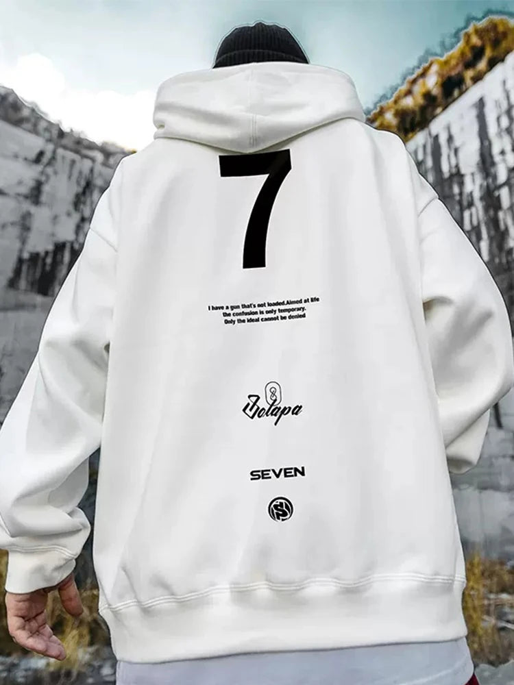 High Street Letter Print Pullover Hoodies für Männer Vorder taschen Baggy Casual Vintage Kapuzen pullover Fleece Y2k Hoody Kleidung