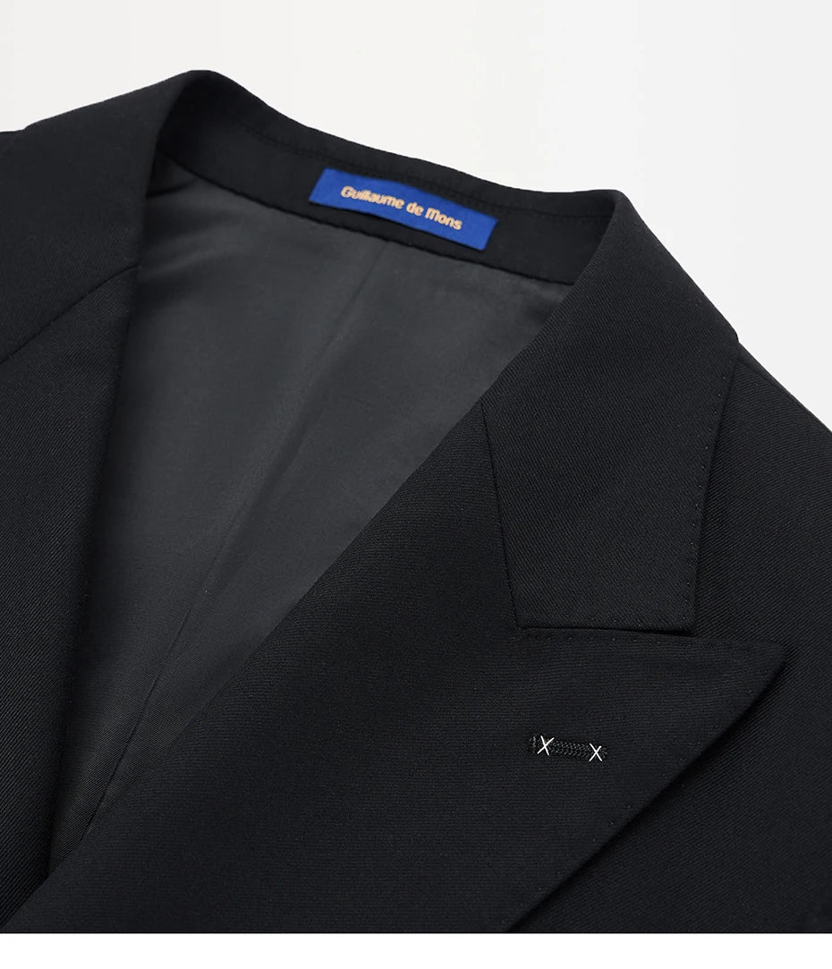 Herrenanzug aus 100% Wolle, doppelt geknöpft, in Grau – Slim Fit Sakko, Weste und Hose für Hochzeiten und festliche Anlässe, auch in großen Größen erhältlich.