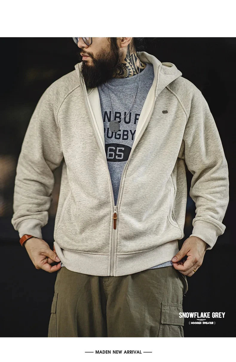 Herren Sportjacke in Grau Polar Fleece Verdickt Warme Sportjacke Reißverschluss