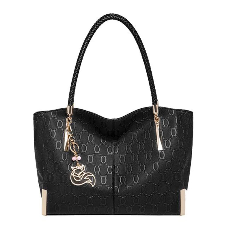 Damen Handtasche aus Split-Leder mit großer Kapazität