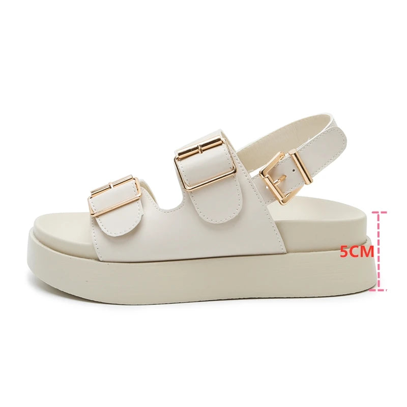 AIYUQI Frauen Sandalen Große Größe Sommer Neue Strand Sandalen Mädchen Dicke Sohle Mode Offene spitze Römischen frauen Schuhe