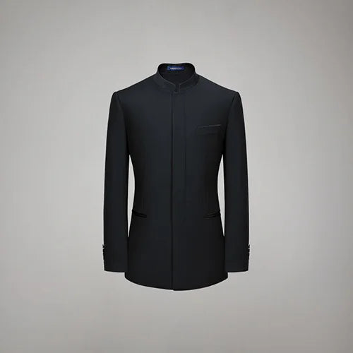 Hochwertiger Herrenanzug aus Wolle und Seide in Tiefblau – Slim Fit für formelle Anlässe und Hochzeiten