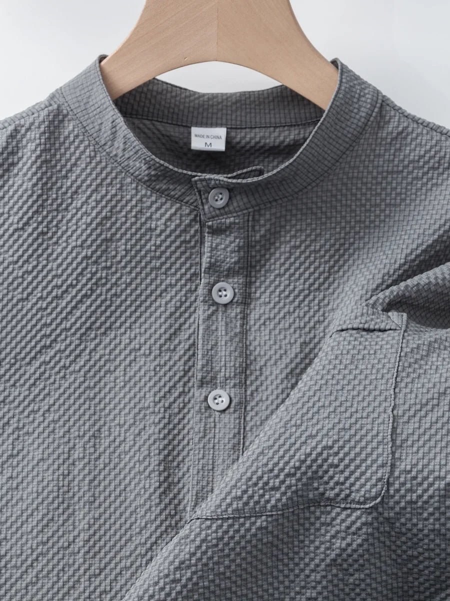 Langarm-Poloshirt für Herren mit Reverskragen – dünnes, vielseitiges Oberteil für Business und Freizeit in Uni-Farben, ideal für den Frühling und Herbst