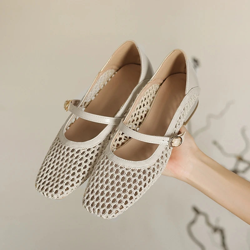 AIYUQI 2025, Damensandalen, Sommer-Mesh, atmungsaktiv, Damenschuhe, große geschlossene Zehensandalen für Damen