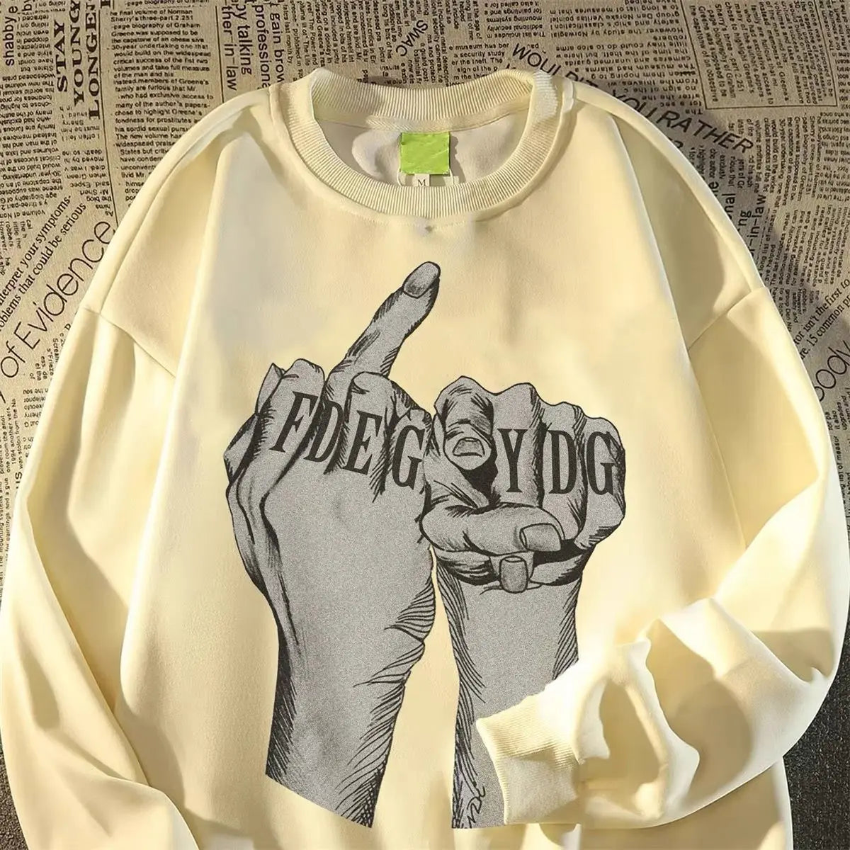 Dicker Herren-Hoodie mit Buchstaben-Print und langen Ärmeln im Vintage-Streetwear-Stil – ideal für Herbst und Winter