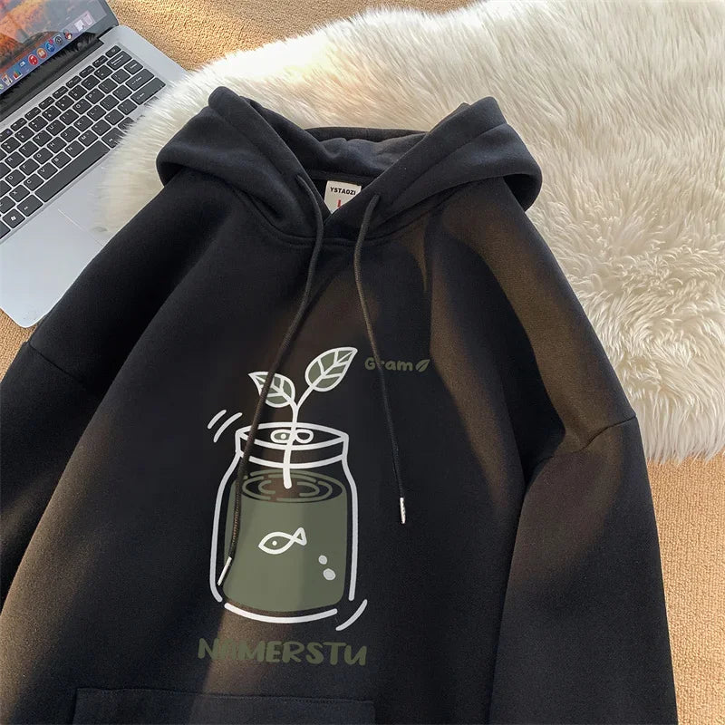 Herren Hoodies mit kawaii Cartoon Grafik im y2k Streetwear Stil