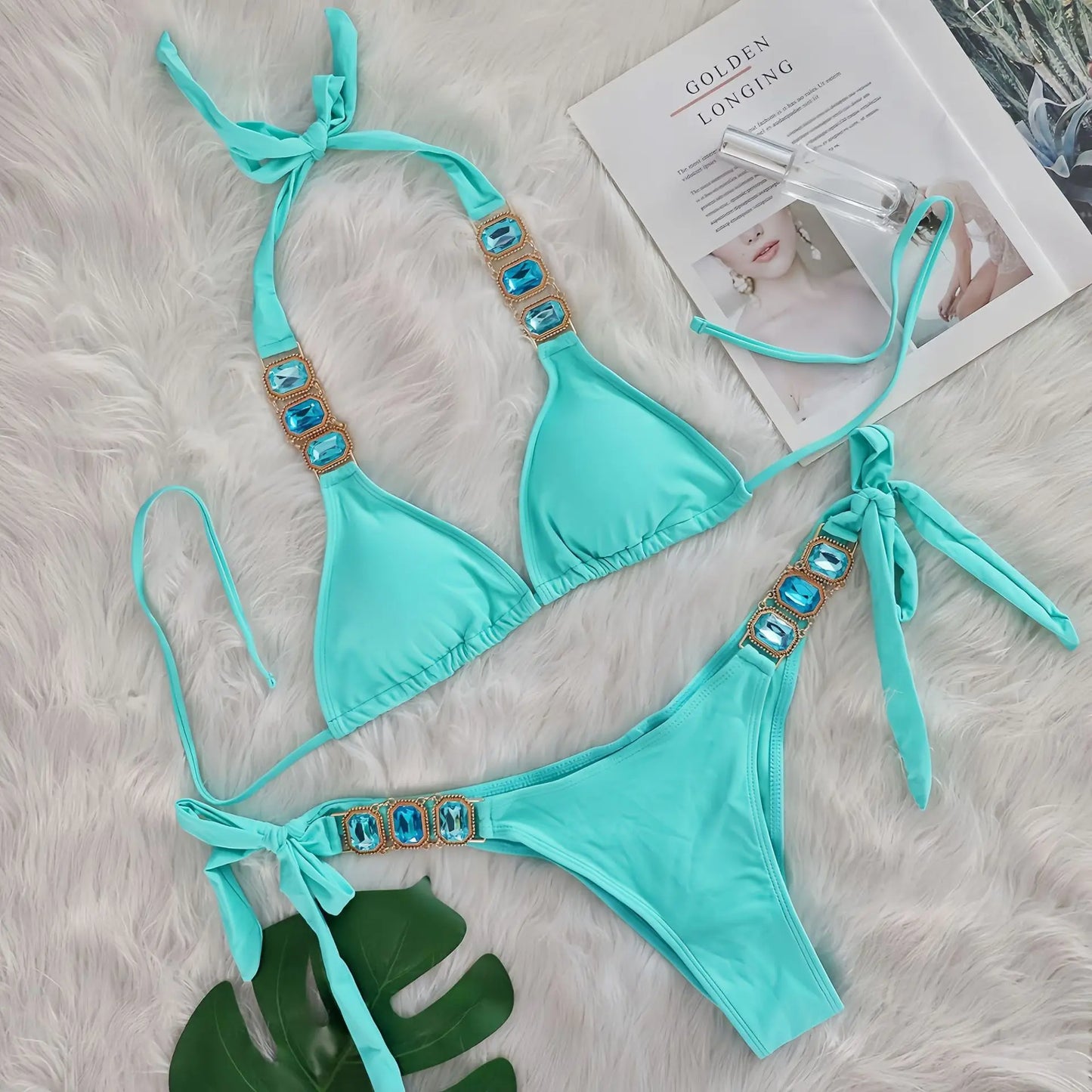 Brauner Push-Up-Bikini im brasilianischen Stil für Damen – ideal für Strand und Pool