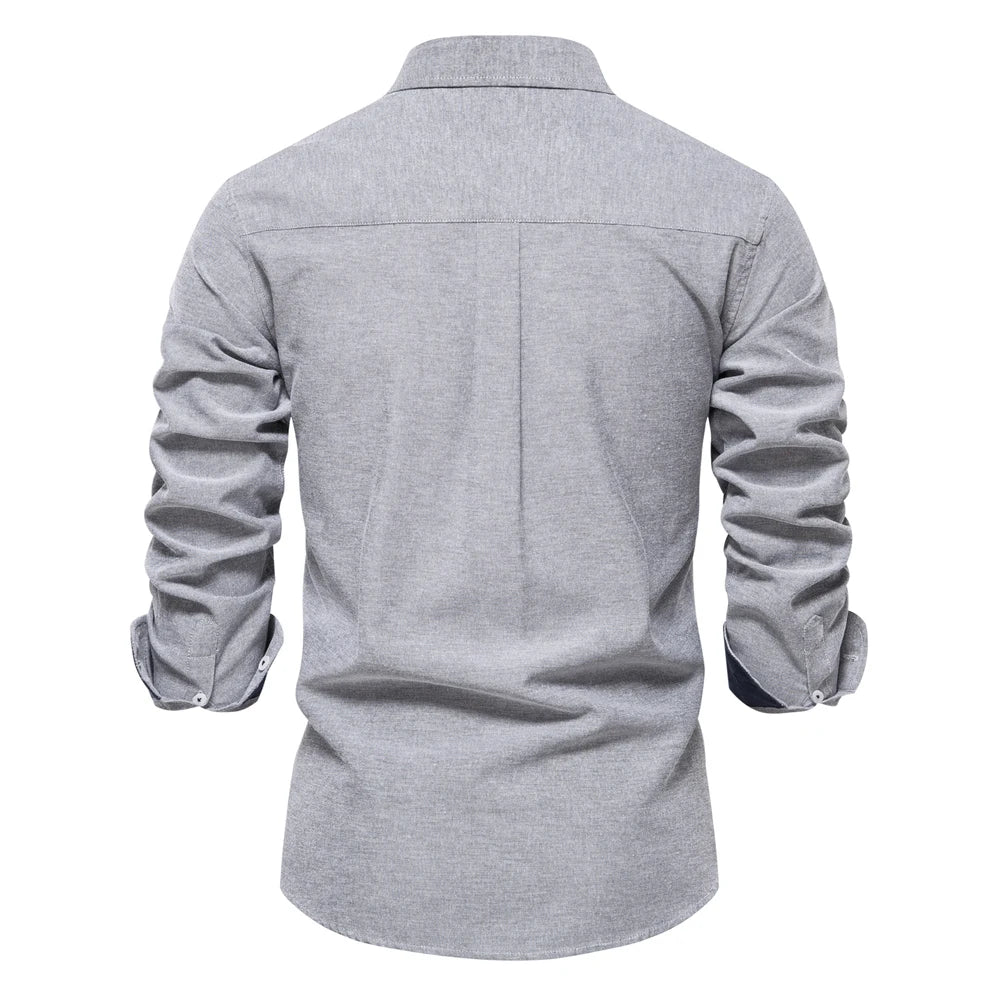 Herren Oxford Hemd aus Baumwolle mit langen Ärmeln für Casual-Look
