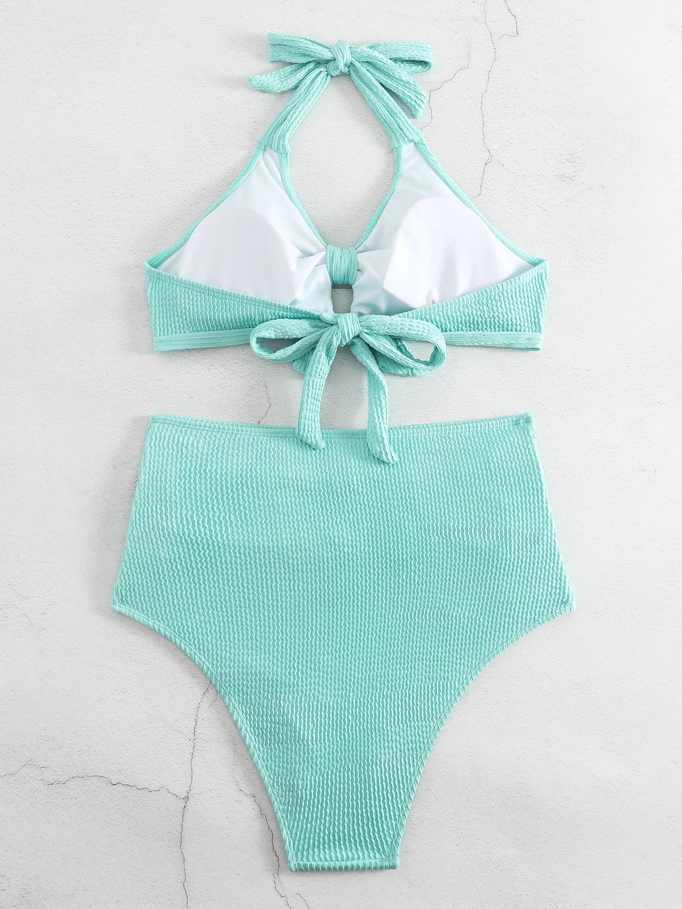 Schwarzer Sexy Tanga-Bikini für Damen in Unifarbe – Brasilianisches Badeanzug-Set für Strand und Pool