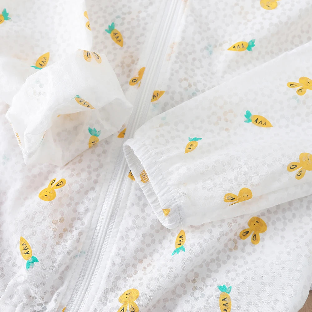Baby Mädchen Sommer Kapuzen jacke neue hochwertige leichte Kinder Cartoon gedruckt süße Kleidung für 2-6 Jahre
