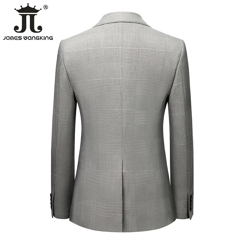 Dreiteiliger Herrenanzug – Blazer, Weste & Hose im karierten Design