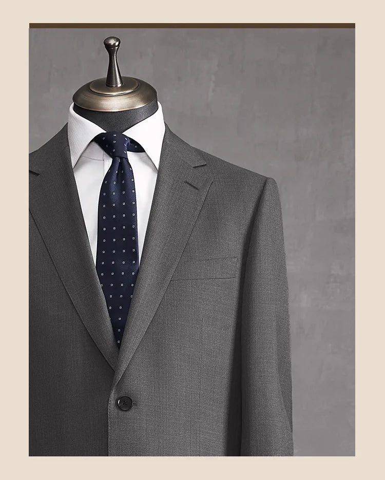 Eleganter Herrenanzug aus 70% Wolle in Tiefblau – Slim Fit, Doppelreihig, mit Weste und Hose – Perfekt für Hochzeiten und formelle Anlässe