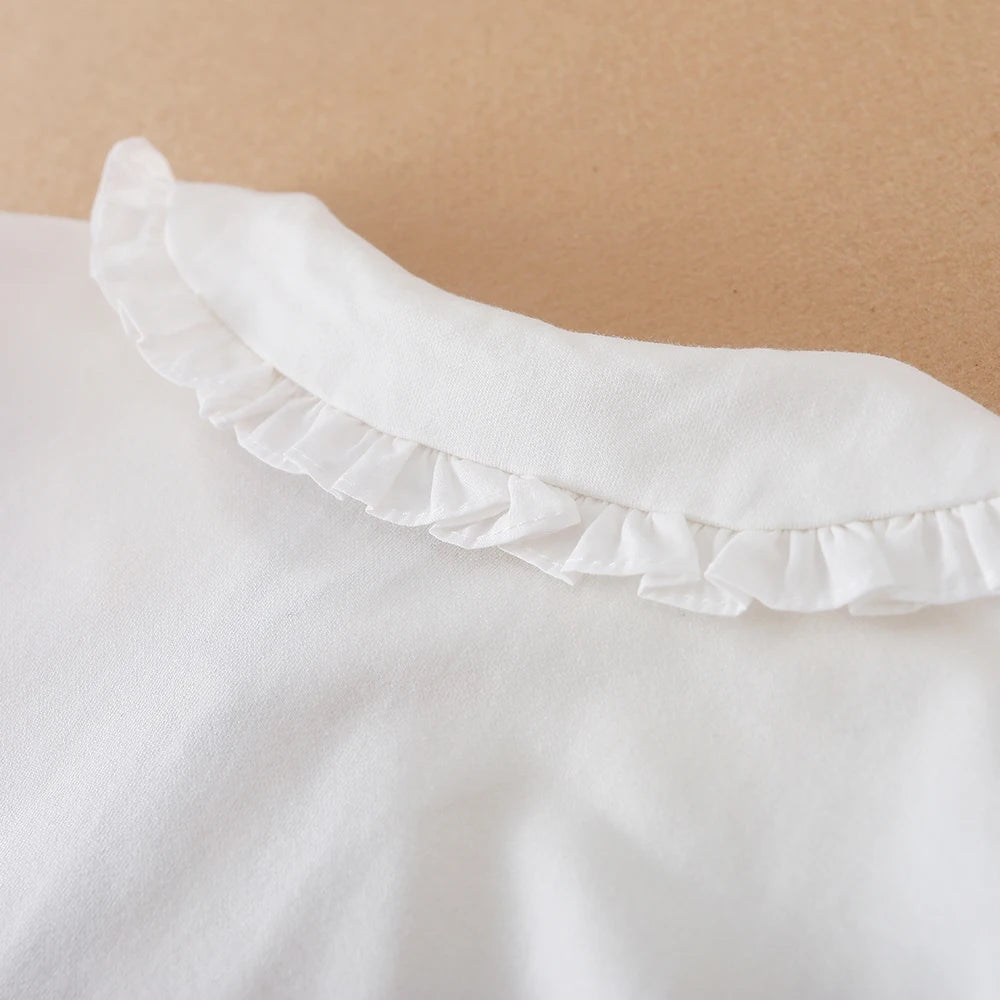Mädchen Hemd Schuluniform für Kinder Frühling Herbst Langarm Polos hirt Kinder drehen Kolloar Top