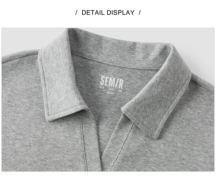 Semir Poloshirt für Damen, abgeschnitten, schmale Passform, elegant, 2025, neuer Sommer, bestickter Pullover, minimalistisch, für lässigen Stil