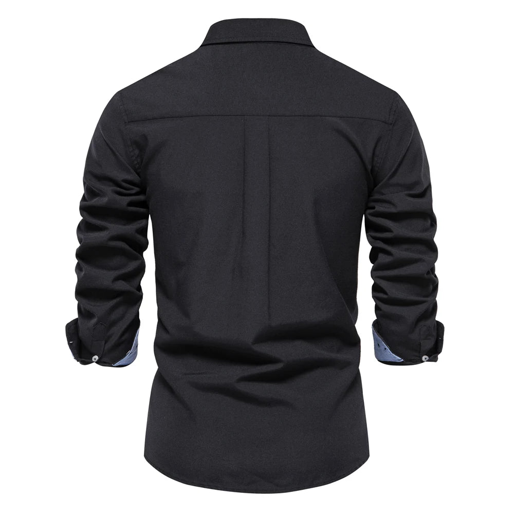 Herren Oxford Hemd aus Baumwolle mit langen Ärmeln für Casual-Look