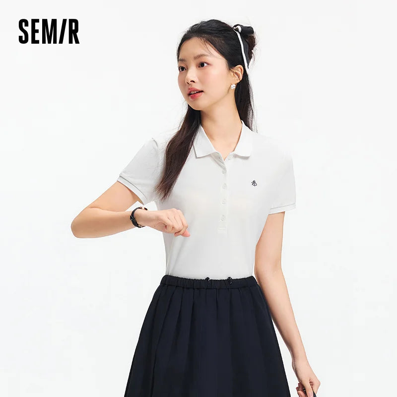 Semir Poloshirt für Damen, schick, kühles Gefühl, antibakteriell, schmale Passform, 2022, neuer Sommer, bestickter Pullover, lässig für den Alltag