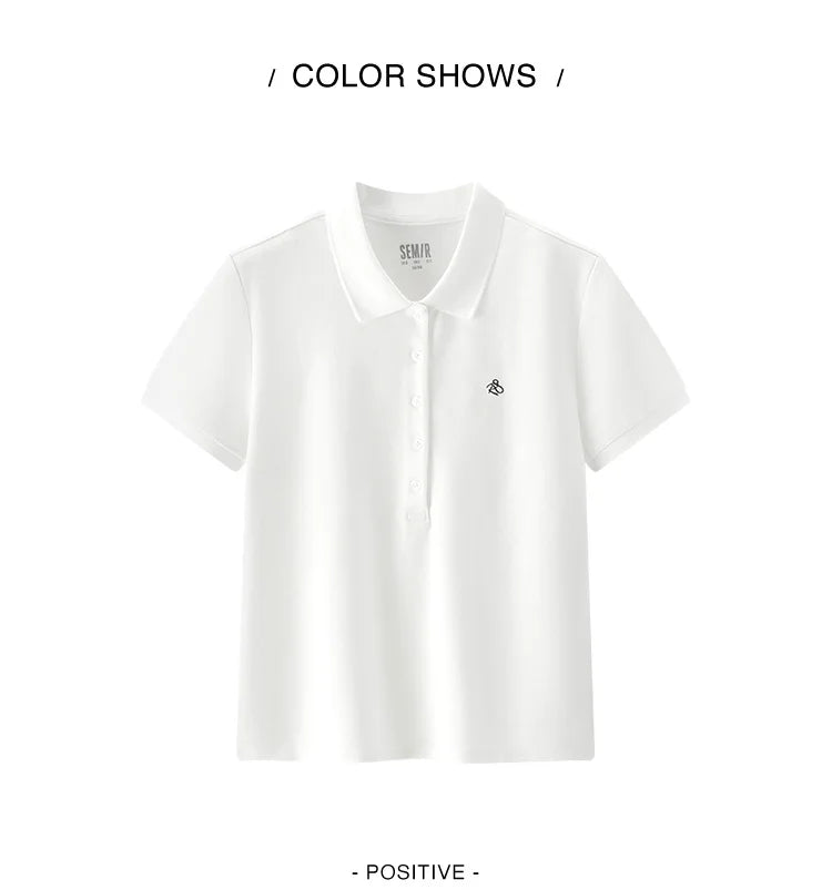 Semir Poloshirt für Damen, schick, kühles Gefühl, antibakteriell, schmale Passform, 2022, neuer Sommer, bestickter Pullover, lässig für den Alltag