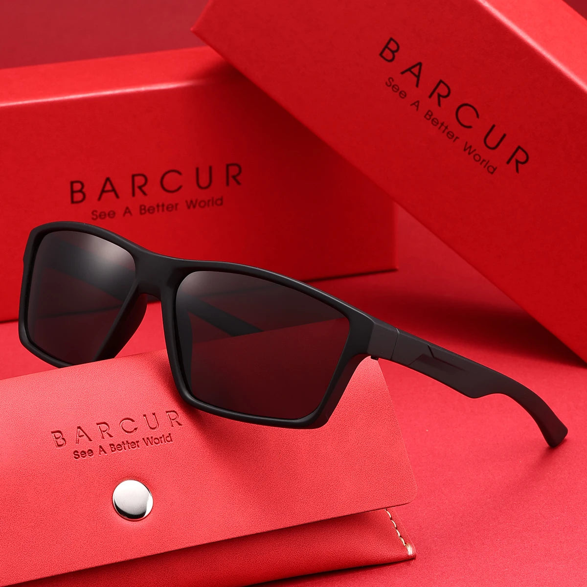 Sonnenbrille Rechteck klassisch leicht UV400 polarisiert Unisex