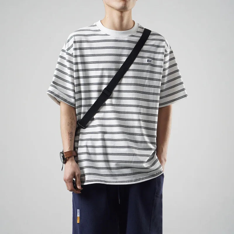 Herren T-Shirt aus Bambus-Mesh und Eisseide mit Rundhalsausschnitt – Kurzarm-Sommeroberteil