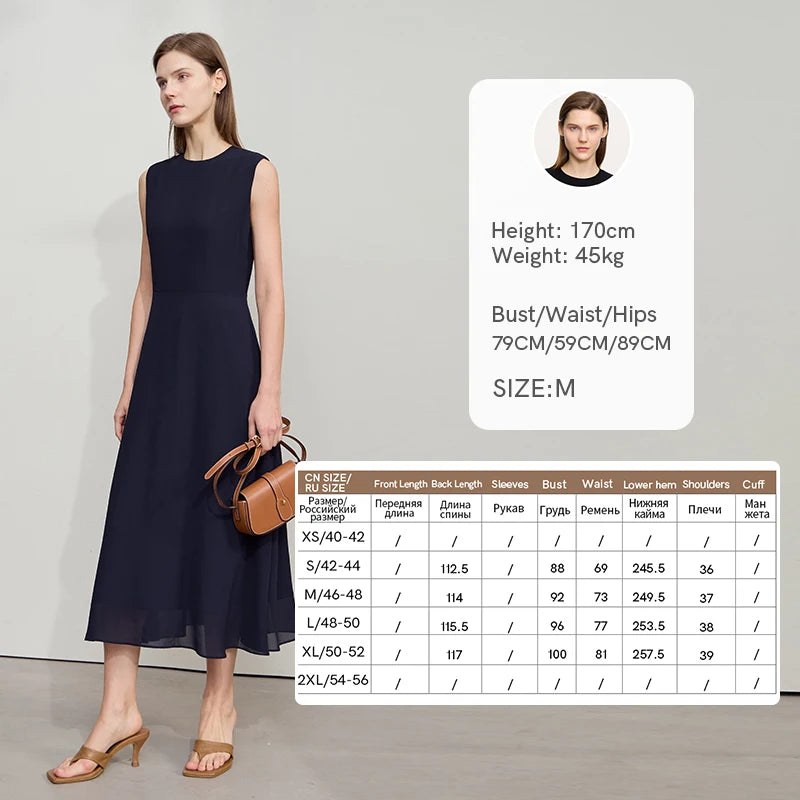 Ärmelloses Midikleid Elegant Schlank Komfortabel Für Büro Damen