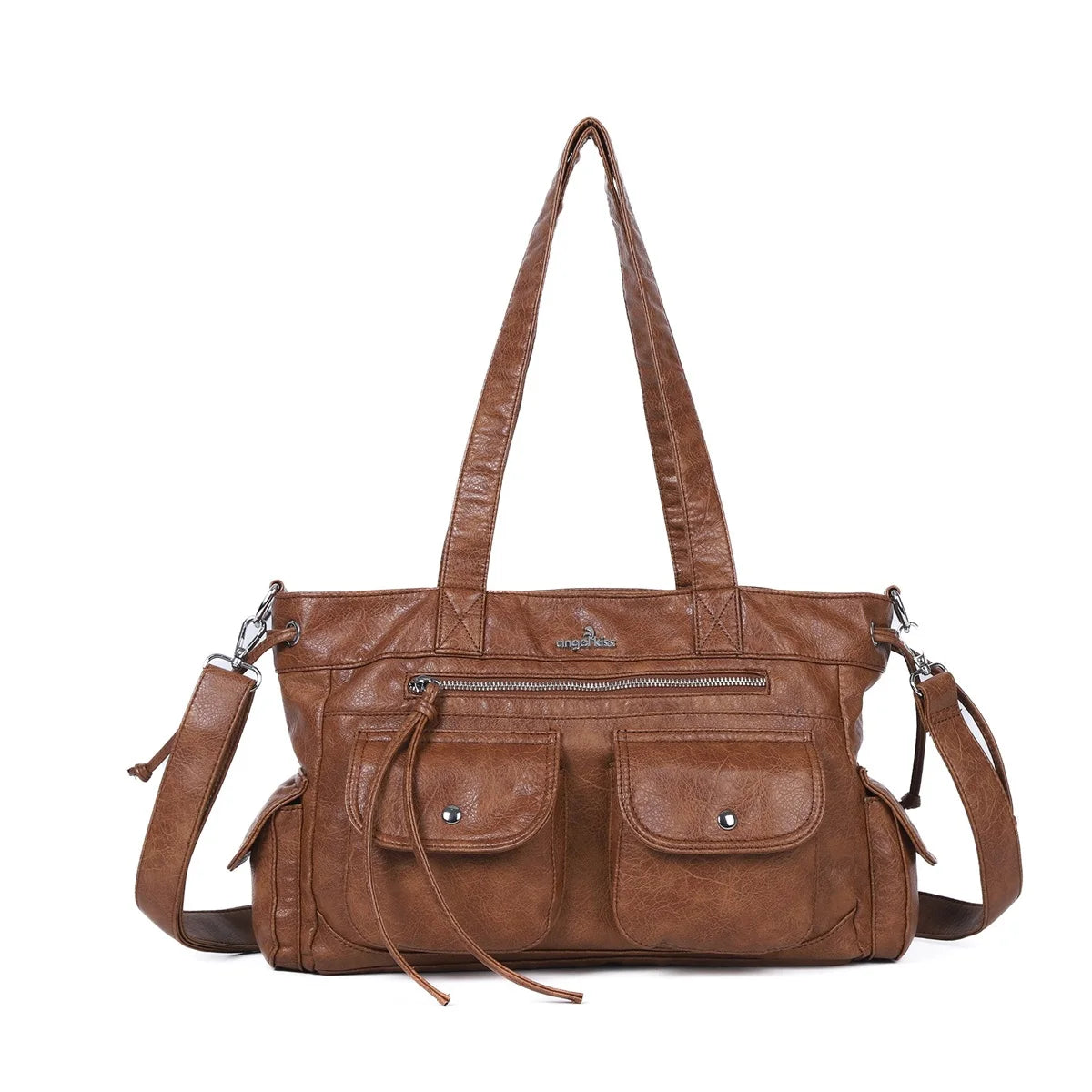 Damen-Schultertasche Mit Mehrfachtaschen Und Handyfach Im Vintage-Stil Alltagsbegleiter
