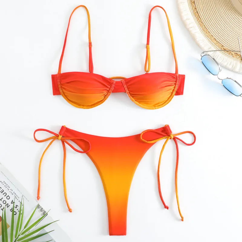 Sexy Push-Up Bikini-Set für Damen – Brasilianischer Stil, ideal für Strand und Pool