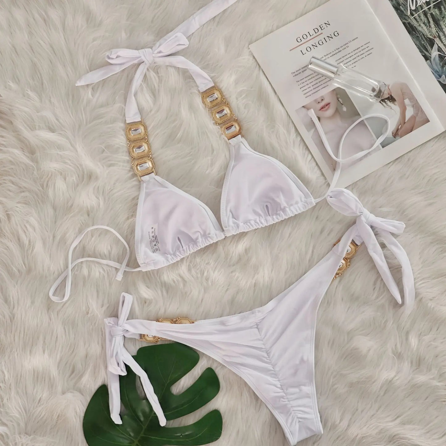 Brauner Push-Up-Bikini im brasilianischen Stil für Damen – ideal für Strand und Pool