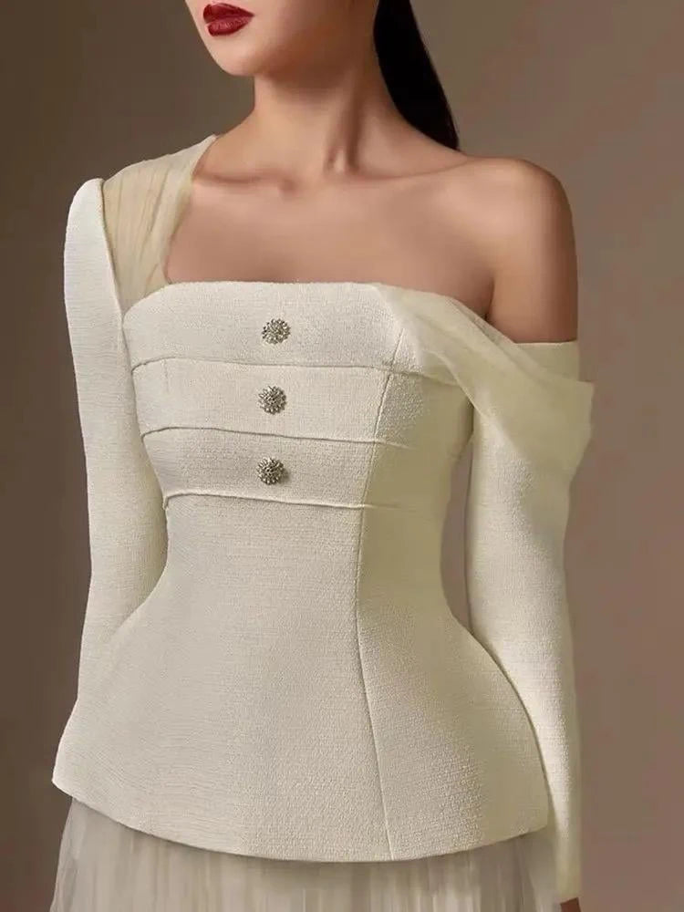 Eleganter Damen-Blazer mit Diamant-Patchwork, Notch-Kragen und langen Ärmeln – stilvoll und vielseitig.