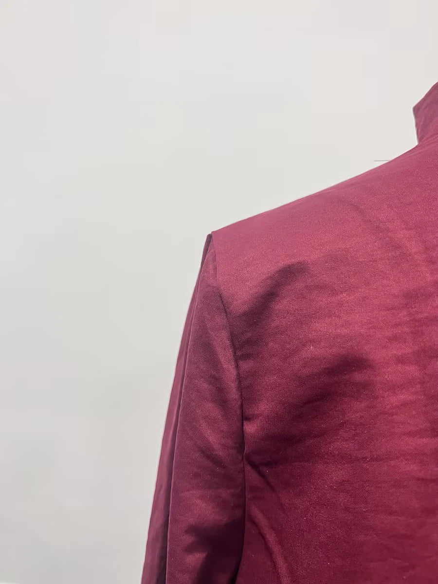Elegante Damenjacke mit Reverskragen und langen Ärmeln – Patchwork-Design und Taschen für einen luxuriösen Look