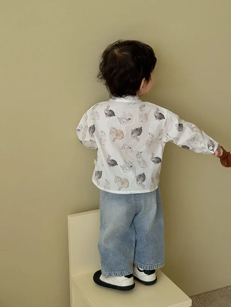 Mädchen Bluse mit süßem Cartoon Druck von 9M bis 5T