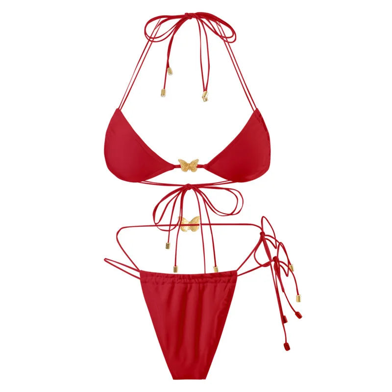 Dreiteiliges Damen-Bikini-Set im brasilianischen Stil – ideal für Strand und Pool