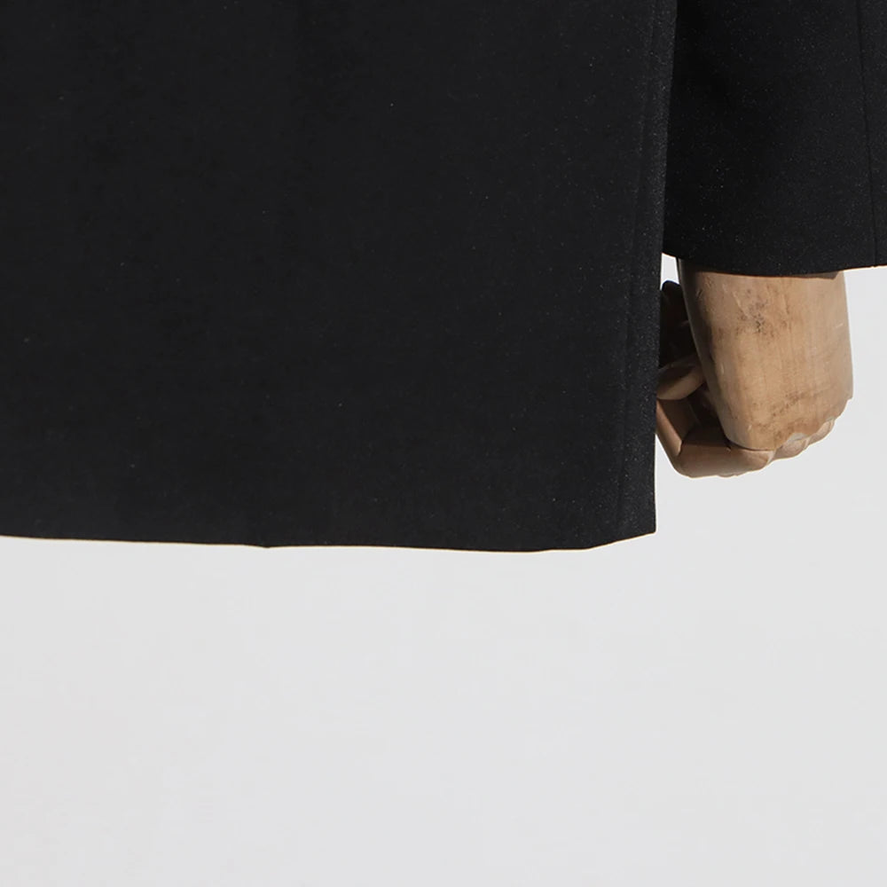 Streetwear-Zweiteiler für Damen mit Stehkragen, Langarm-Top und hoch taillierter, weit geschnittener Hose – modisches Set für Frauen.
