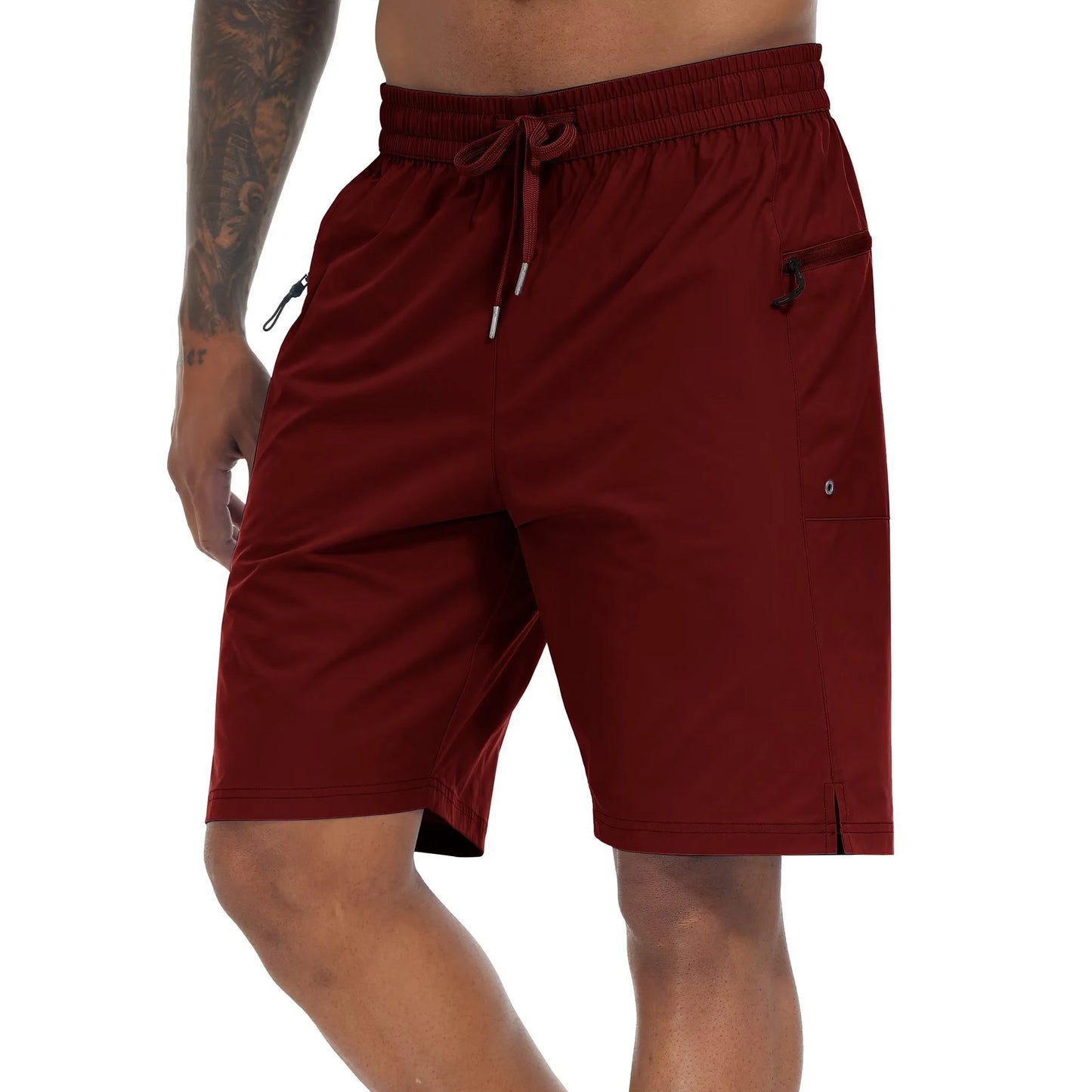 Herren-Badeshorts mit elastischem Bund, Reißverschlusstaschen und Mesh-Futter – schnelltrocknend für den Strand