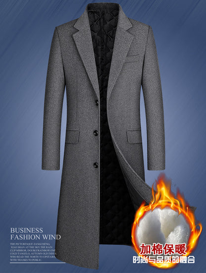 Wollmantel für Herren in Schwarz-Grau – Modern & elegant