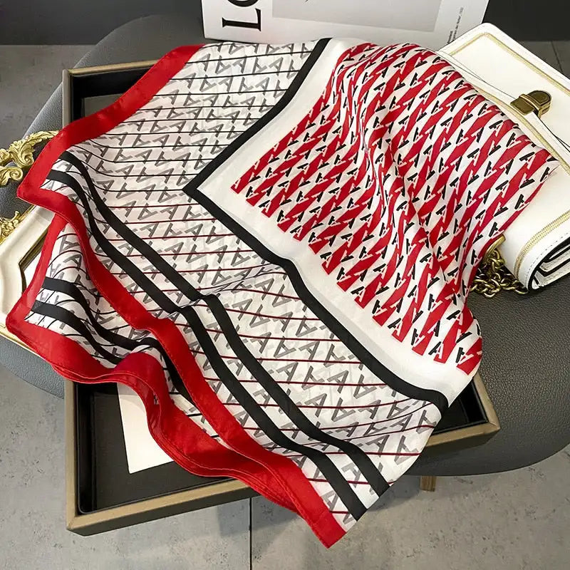 Damen Seidenschal 70cm Frühling Halstuch Krawatte Hijab Haarband Bandana Wrap