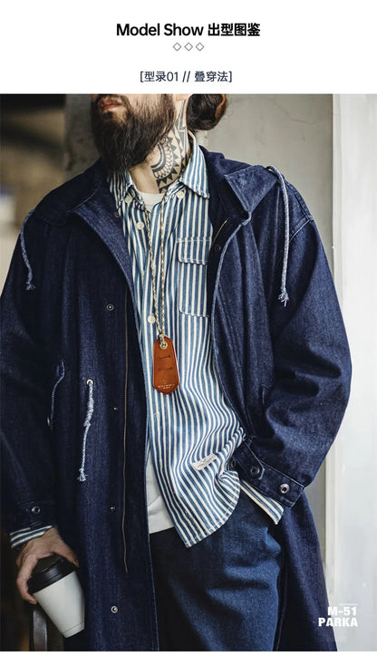 Herren Jeansjacke Lose Einfarbig Kapuzenjacke Fischschwanz-Windjacke Herbstoberteile