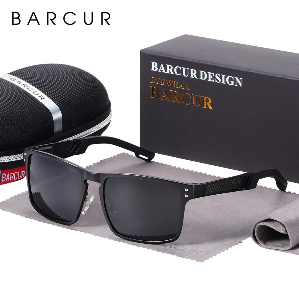 Sonnenbrille Al-Mg quadratisch polarisiert Spiegel Sport Herren Damen
