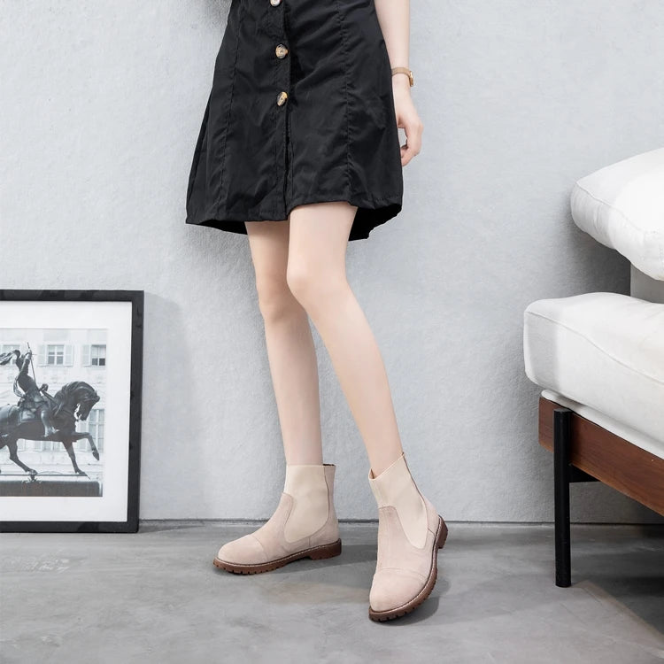 AIYUQI Women Chelsea Boots 2025 Autumn Winter New British Style Fashion Marton Boots Women Suede Slip-on Ankle Boots Women