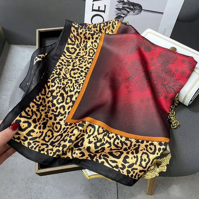 Damen Seidenschal 70cm Frühling Halstuch Krawatte Hijab Haarband Bandana Wrap