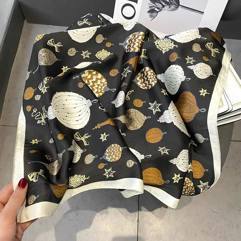 Damen Seidenschal 70cm Frühling Halstuch Krawatte Hijab Haarband Bandana Wrap